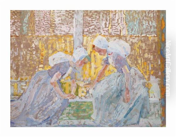 Girls From Zealand Oil Painting by Jan Toorop