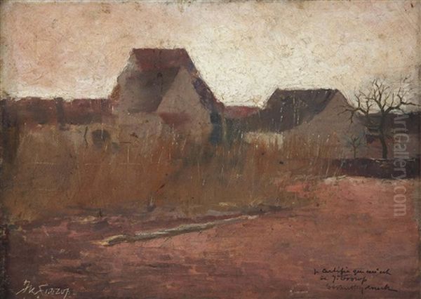 Houses Near A Road Oil Painting by Jan Toorop