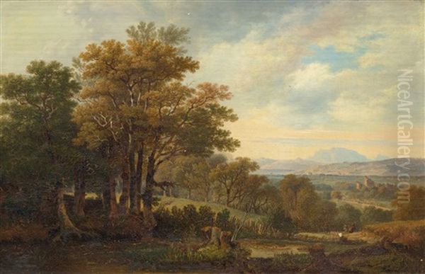 Paysage Savoyard Oil Painting by Wolfgang Adam Toepffer