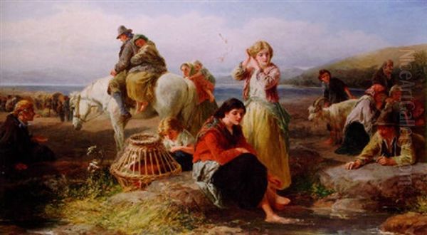 The Morning Of The Pattern Oil Painting by Francis William Topham