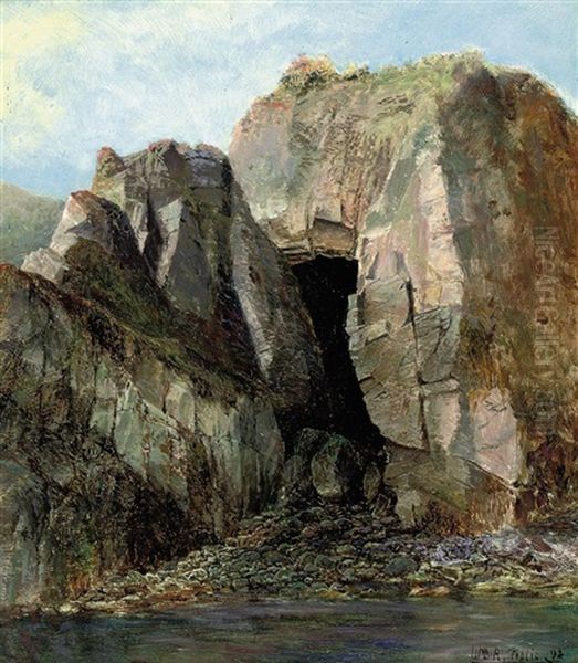 Creux Harbor, Sark Oil Painting by William A. Toplis