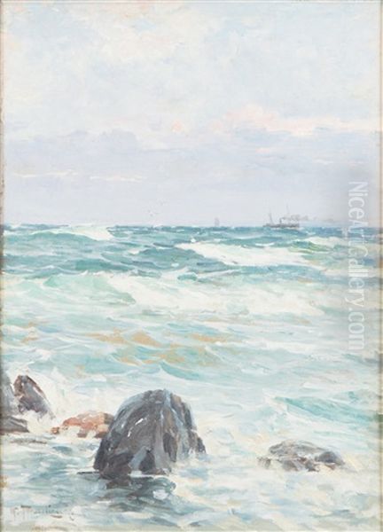 Sea Oil Painting by Woldemar Toppelius