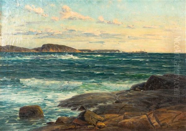 Sea Oil Painting by Woldemar Toppelius