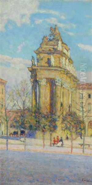 Arco Del Lorena - Piazza Della Liberta Oil Painting by Angiolo Torchi