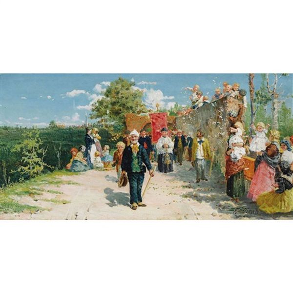 Sommerliche Prozession Auf Dem Land Oil Painting by Francesco Saverio Torcia