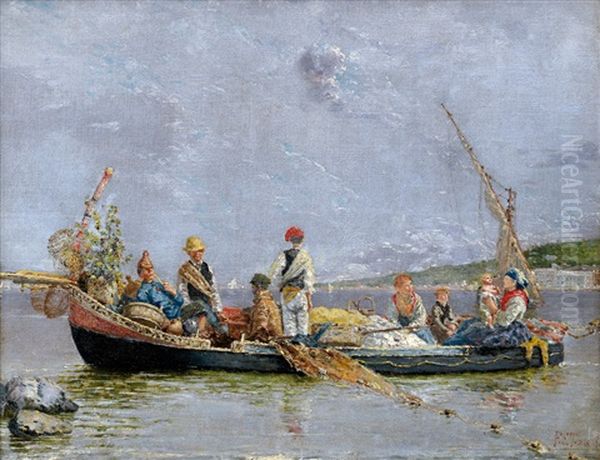 Famiglia Di Pescatori Oil Painting by Francesco Saverio Torcia