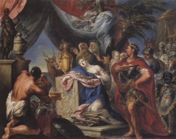 Sacrificio Di Ifigenia Oil Painting by Felice Torelli