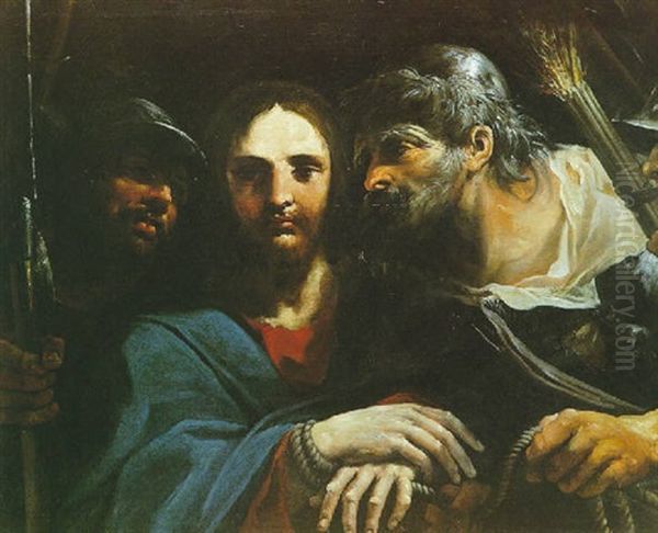 Le Christ Entre Les Bourreaux Oil Painting by Felice Torelli