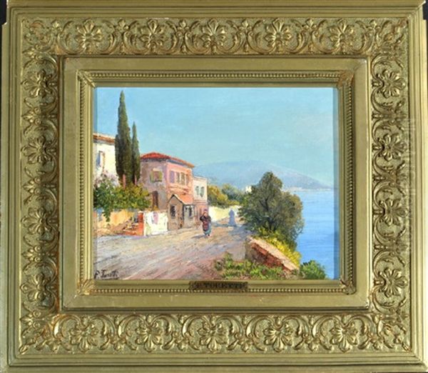 Italienisches Kustendorf Mit Personen Oil Painting by Pietro Toretti