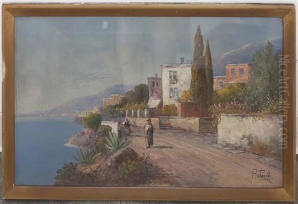 Mediterranean Landscape Oil Painting by Pietro Toretti