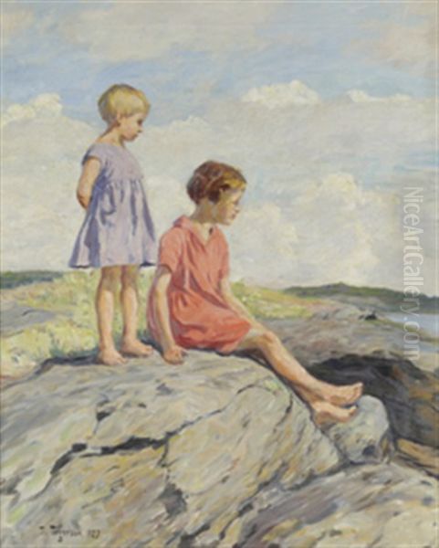 Pa Svaberget Oil Painting by Thorvald Torgersen