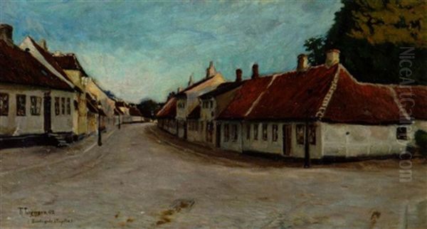 Bredegade I Slagelse Oil Painting by Thorvald Torgersen