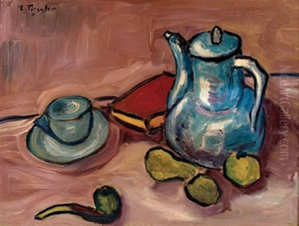 Stillleben Mit Kaffeekanne Oil Painting by Erich Torggler