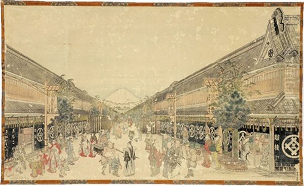 Untitled Oil Painting by Kiyonobu Torii