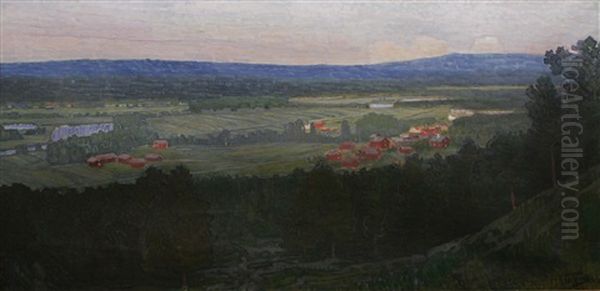 Landskap, Dalarna Oil Painting by Gustaf Tormaz