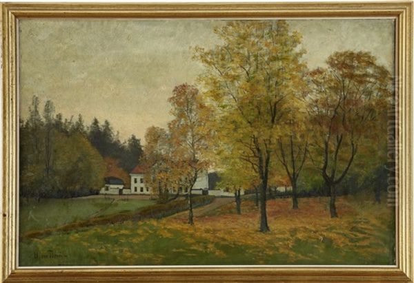 Vallinge Gard I Salems Socken Oil Painting by Oscar Toerna