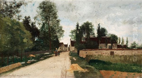 Chemin-de-marlotte Oil Painting by Oscar Toerna