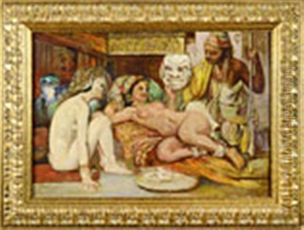 Harem Oil Painting by Gyula Tornai