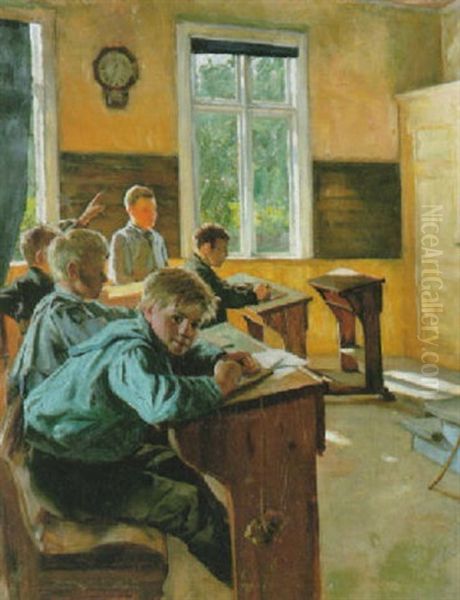 Interior Av Ett Klassrum Oil Painting by Carl-Erik Toerner