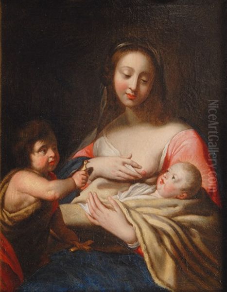 Mary With The Child And The Infant St. John Oil Painting by Niccolo Tornioli