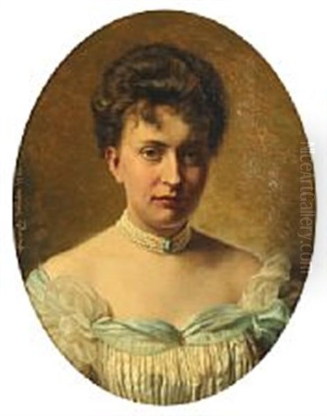 A Portrait Of A Lady Oil Painting by Wenzel Ulrik Tornoe