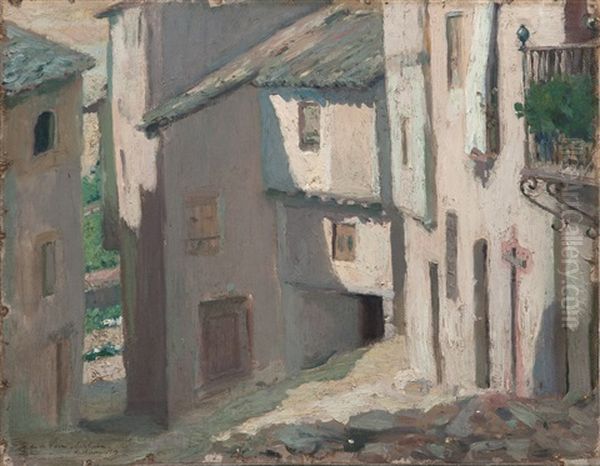 Calle De Pastrana Oil Painting by Rafael De La Torre Estefania