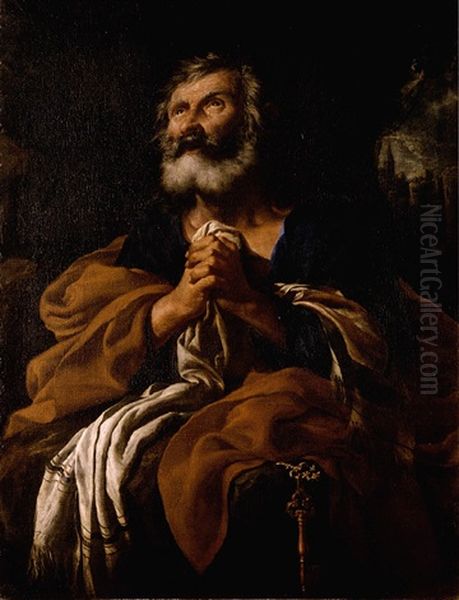 Saint Peter In Penitence Oil Painting by Flaminio Torre