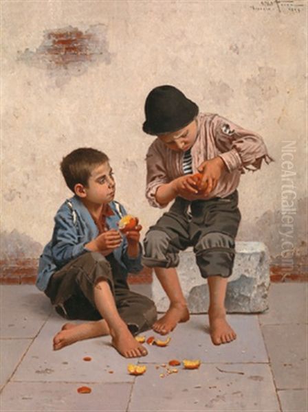 Beim Orangenschalen Oil Painting by Giulio Del Torre