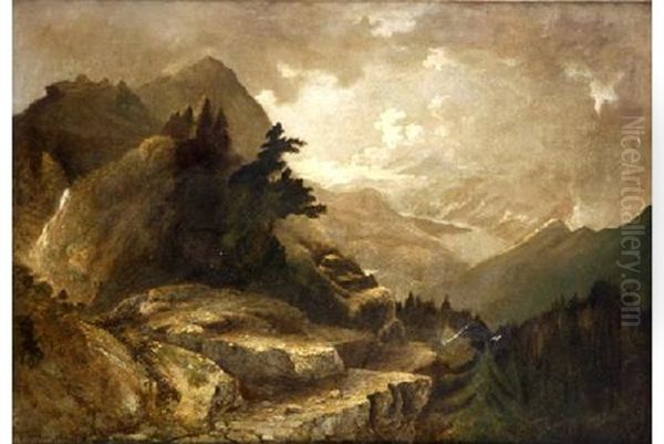 Paisaje De Montana Con Cielo Tormentoso Oil Painting by Francisco Torrescassana