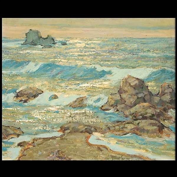 Rocks At Eastport Oil Painting by Elliot Bouton Torrey