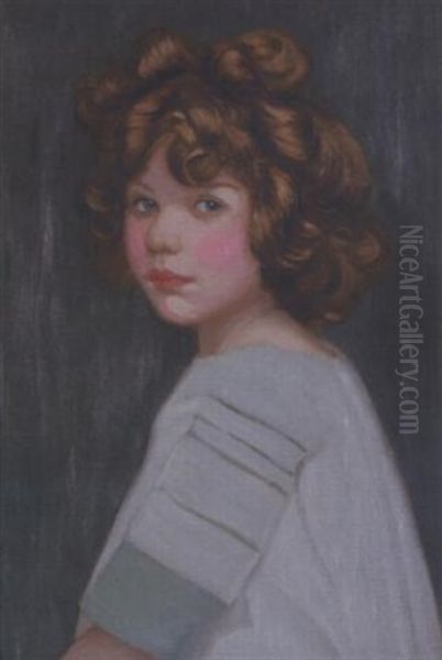 A Portrait Of A Young Girl Oil Painting by Elliot Bouton Torrey