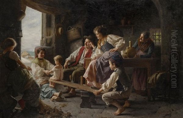 The Seesaw Oil Painting by Giovanni Battista Torriglia