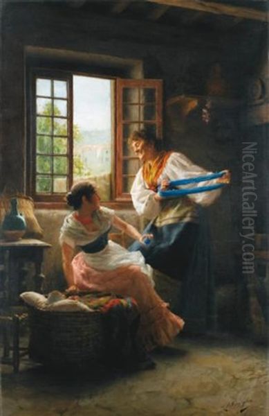 The Wool Winders Oil Painting by Giovanni Battista Torriglia