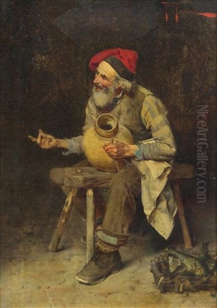 Beggar Oil Painting by Pietro Torrini