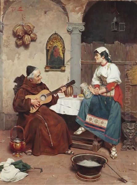 Musikalische Unterhaltung In Der Schenke Oil Painting by Pietro Torrini