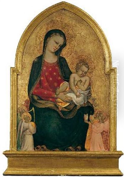 Madonna Mit Dem Kind Und Vier Engeln Oil Painting by Giovani di Francesco Toscani