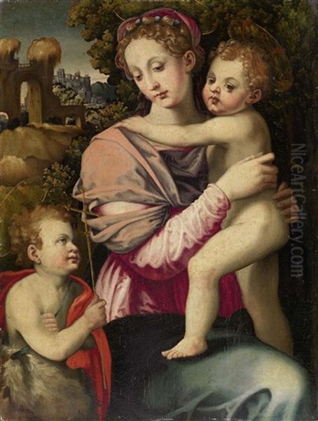 Madonna Con Bambino E San Giovannino by Michele Tosini