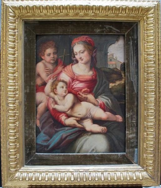 La Vierge A L'enfant Avec Saint Jean-baptiste Oil Painting by Michele Tosini