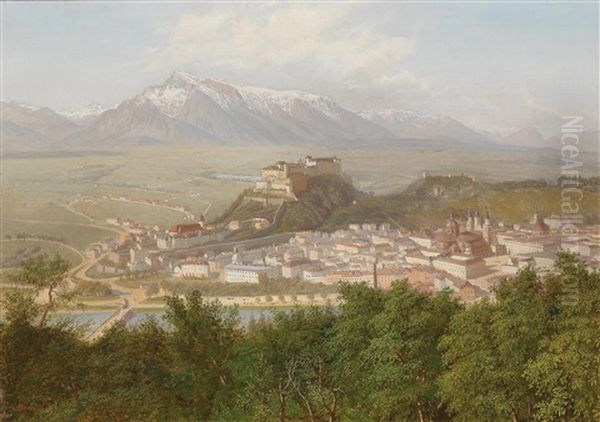 View Of Salzburg by Alois Tott