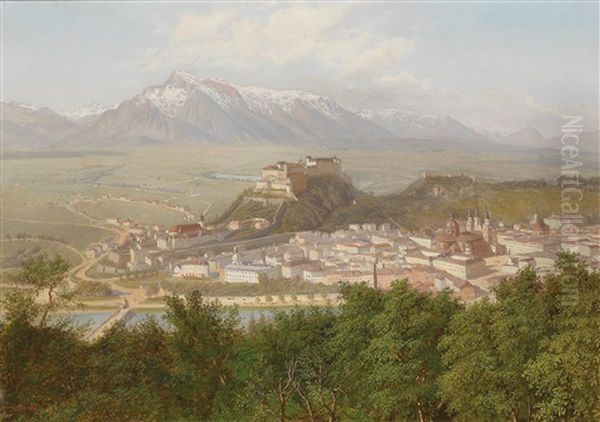 Ansicht Von Salzburg Oil Painting by Alois Tott