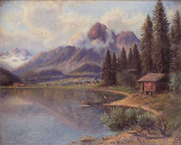 Altausseersee Oil Painting by Alois Tott