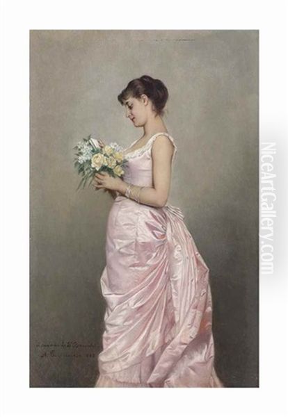 Getting Ready For The Ball Oil Painting by Auguste Toulmouche