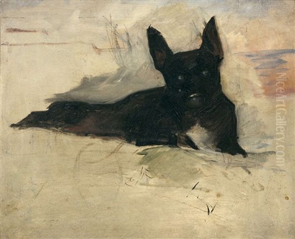 Little Dog Couche Oil Painting by Henri De Toulouse-Lautrec