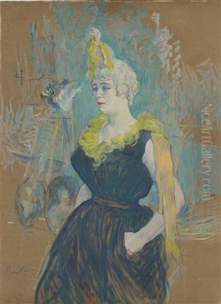 La Clownesse Cha-u-kao Oil Painting by Henri De Toulouse-Lautrec