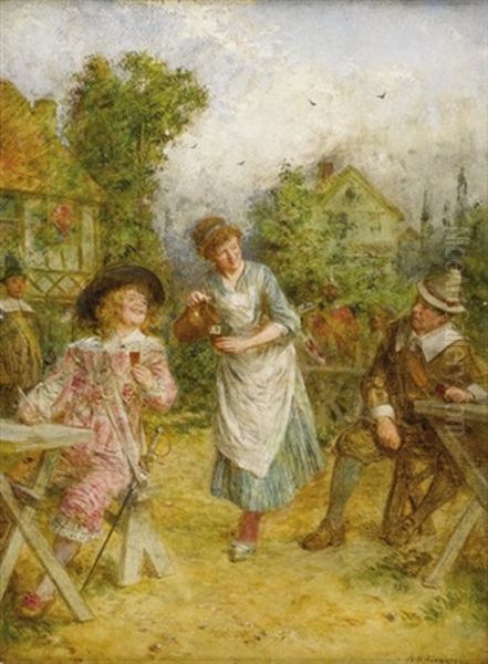 Merry Company - The Rivals Oil Painting by Alfred Holst Tourier