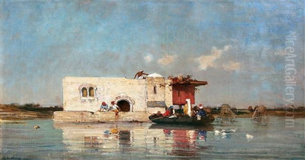 House In Turkey Oil Painting by Charles Emile de Tournemine