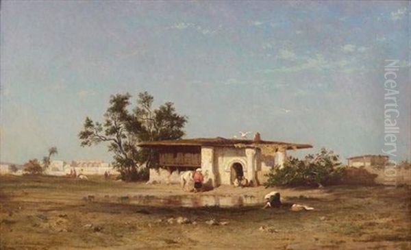 Une Ferme En Turquie Oil Painting by Charles Emile de Tournemine