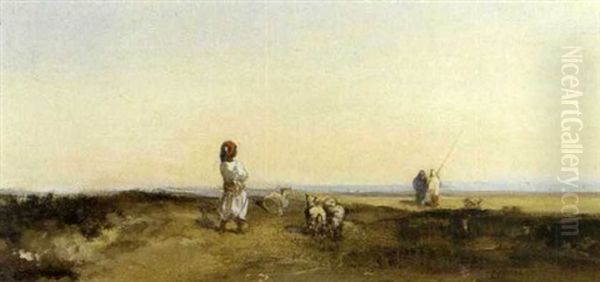 Watching The Flock by Charles Emile de Tournemine