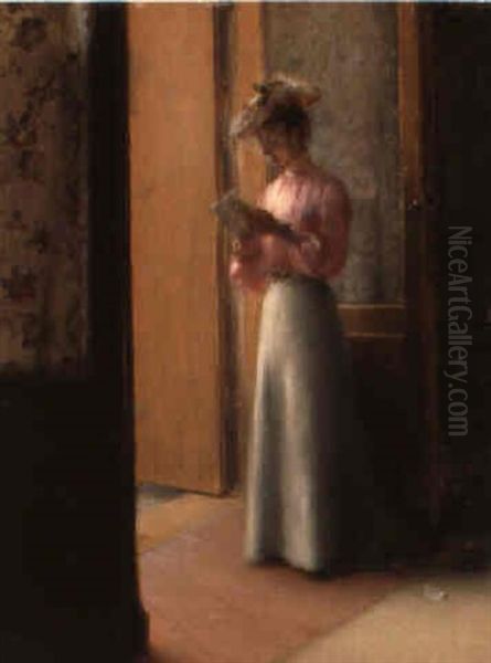 Reading The Letter Oil Painting by Etienne Tournes