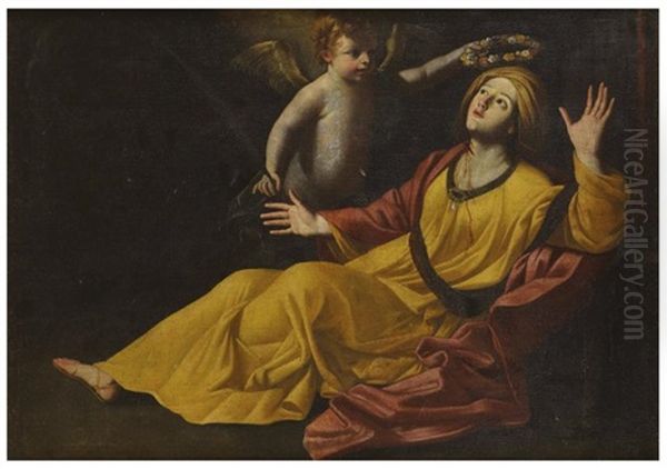 La Mort De Sainte Cecile Oil Painting by Nicolas Tournier